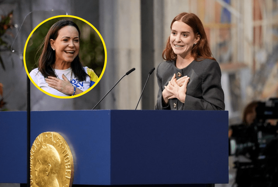 Hija de María Corina Machado recibe el Nobel de Paz en Oslo tras ausencia de la líder opositora