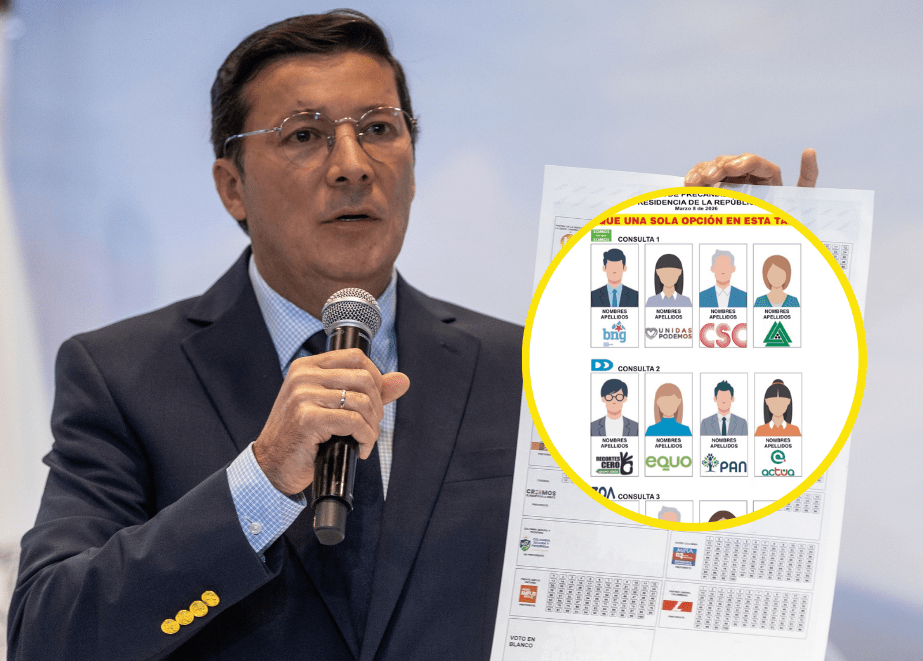 Registraduría presenta el tarjetón electoral para las consultas presidenciales del 8 de marzo