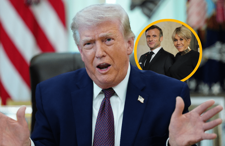 Trump se burla de Macron por el trato que le da su esposa, Brigitte&nbsp;Macron